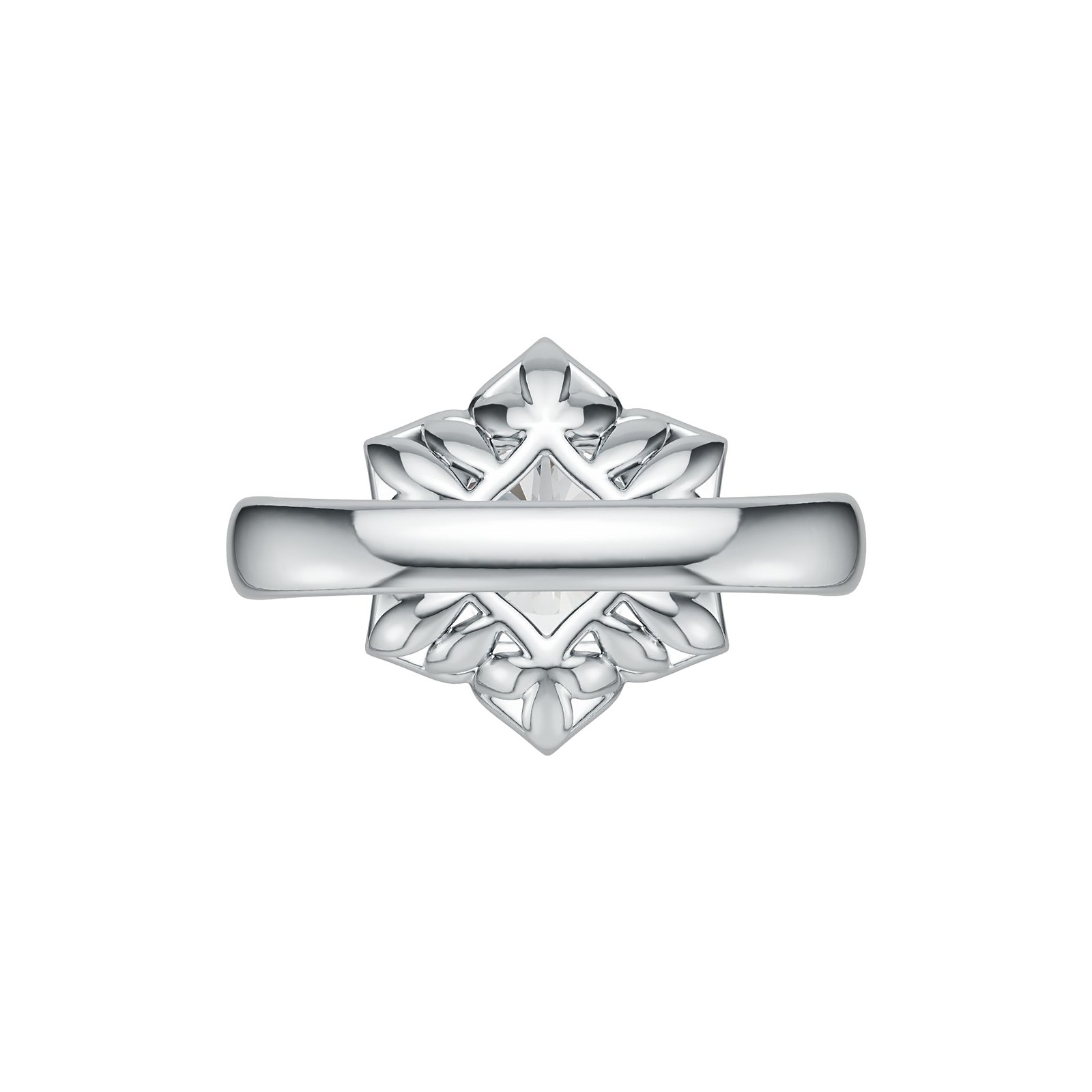 Sterling Silver Semi Mount Ring Setting Round 9.5mm with White Topaz Flower