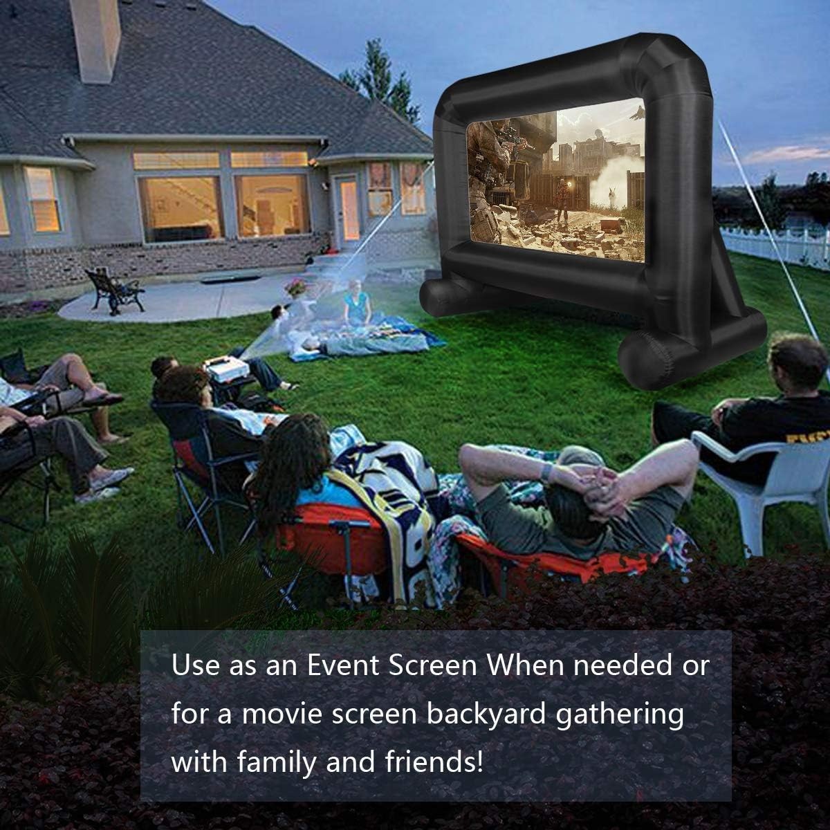 14 Ft Inflatable Outdoor Movie Screen Front Rear Projection Polyester