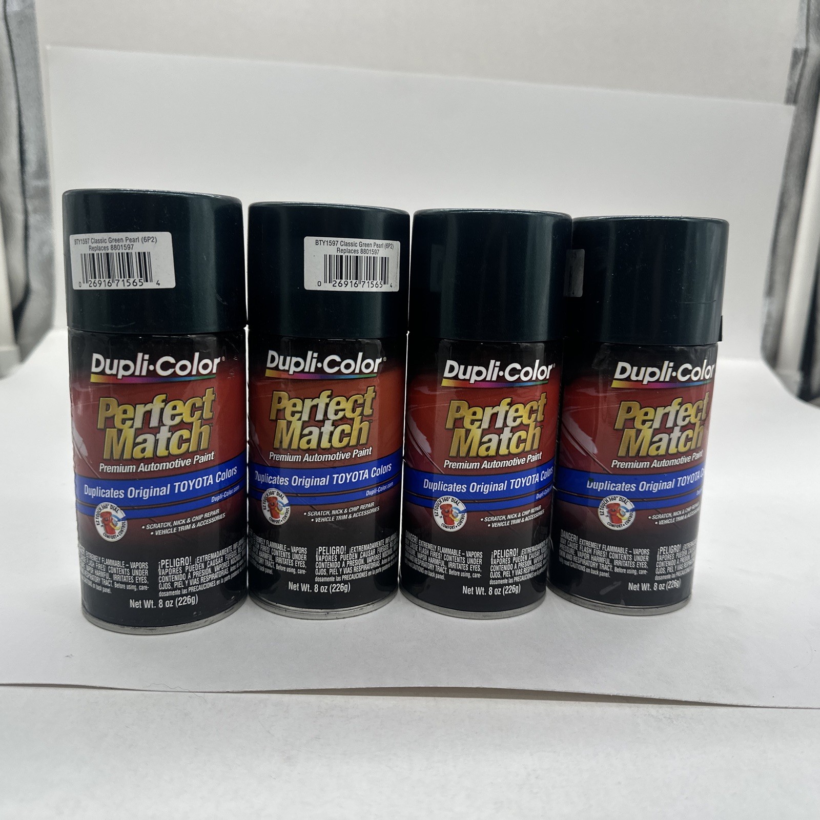 Duplicolor BTY1597 (4-Pack) Aerosol Paint Toyota 6P2, Classic Green Pearl