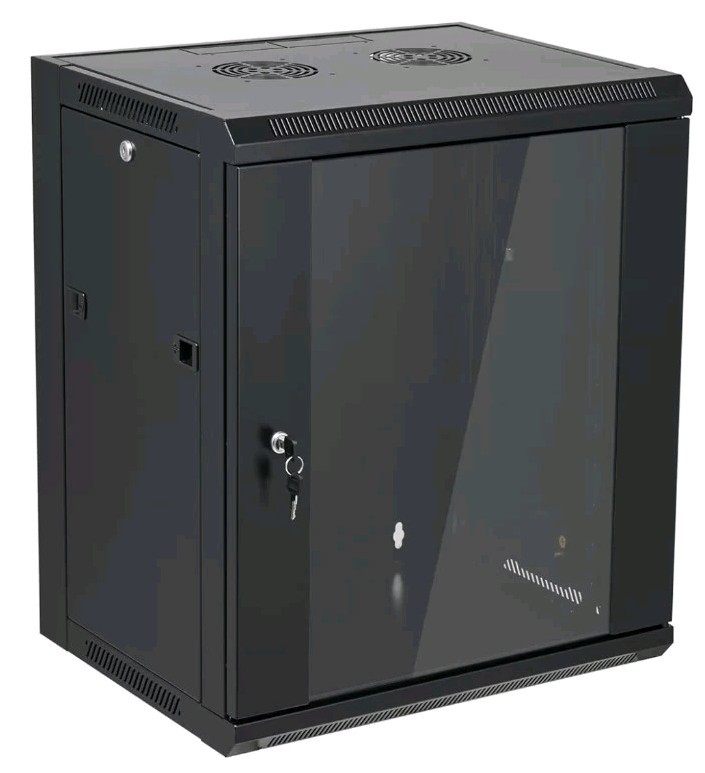 12U Wall Mount Server Cabinet Network Rack Enclosure Locking Glass Door 12U