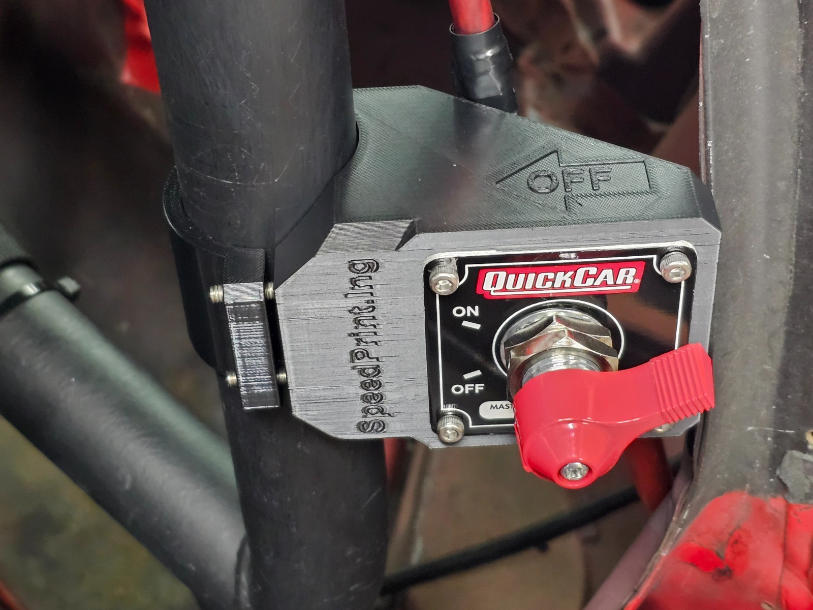 Roll Cage Mount for Disconnect Switch like QuickCar (top or side with hardware)