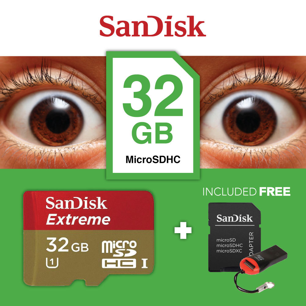 SANDISK EXTREME microSDHC 32GB 32G micro SDHC micro SD UHS Card 45MB/s* CLASS10