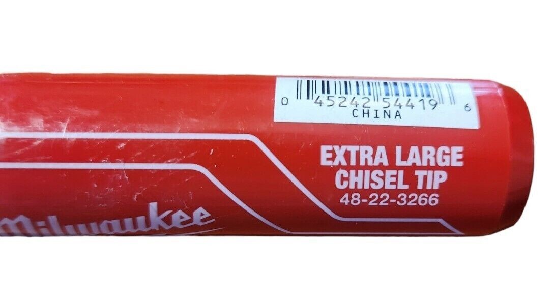4-pack Milwaukee INKZALL Extra Large Chisel Tip Blue & Red Permanent Markers