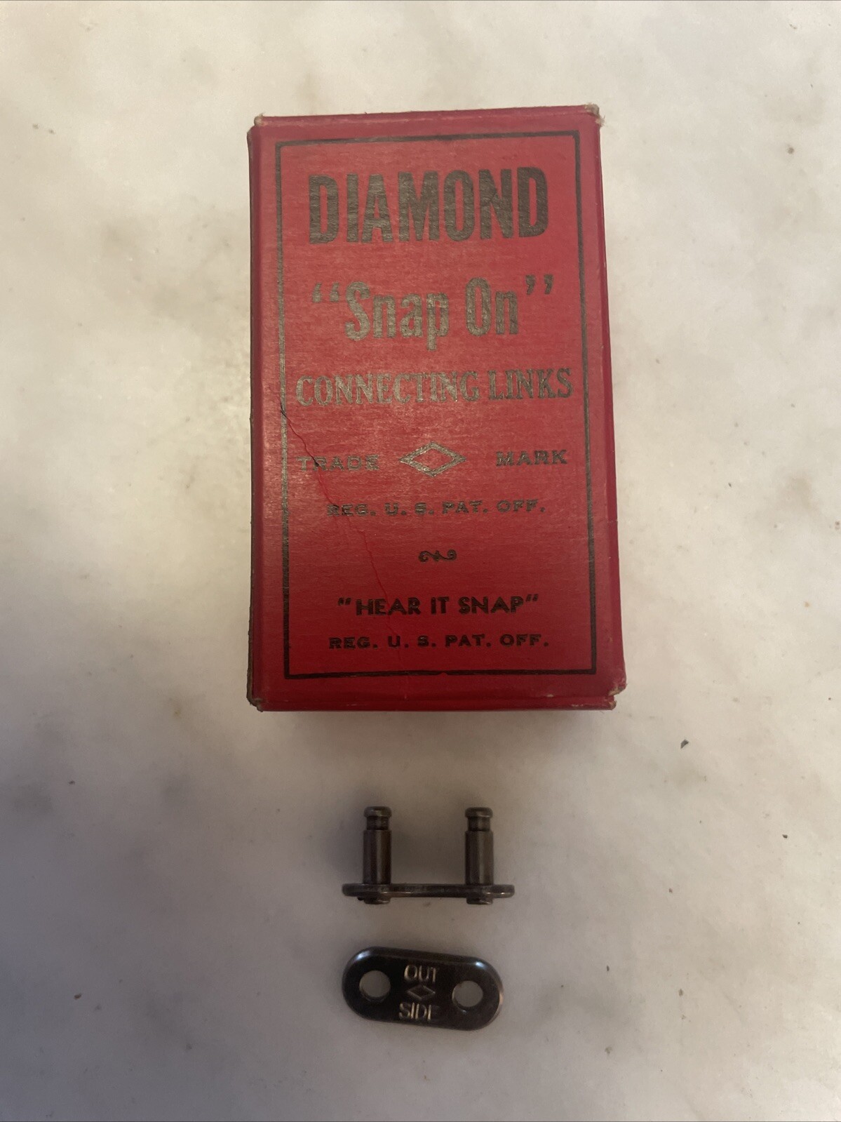 New-Old-Stock Vintage DIAMOND CHAIN #65 Connecting Link 1/2" x 1/8".    (NJ)