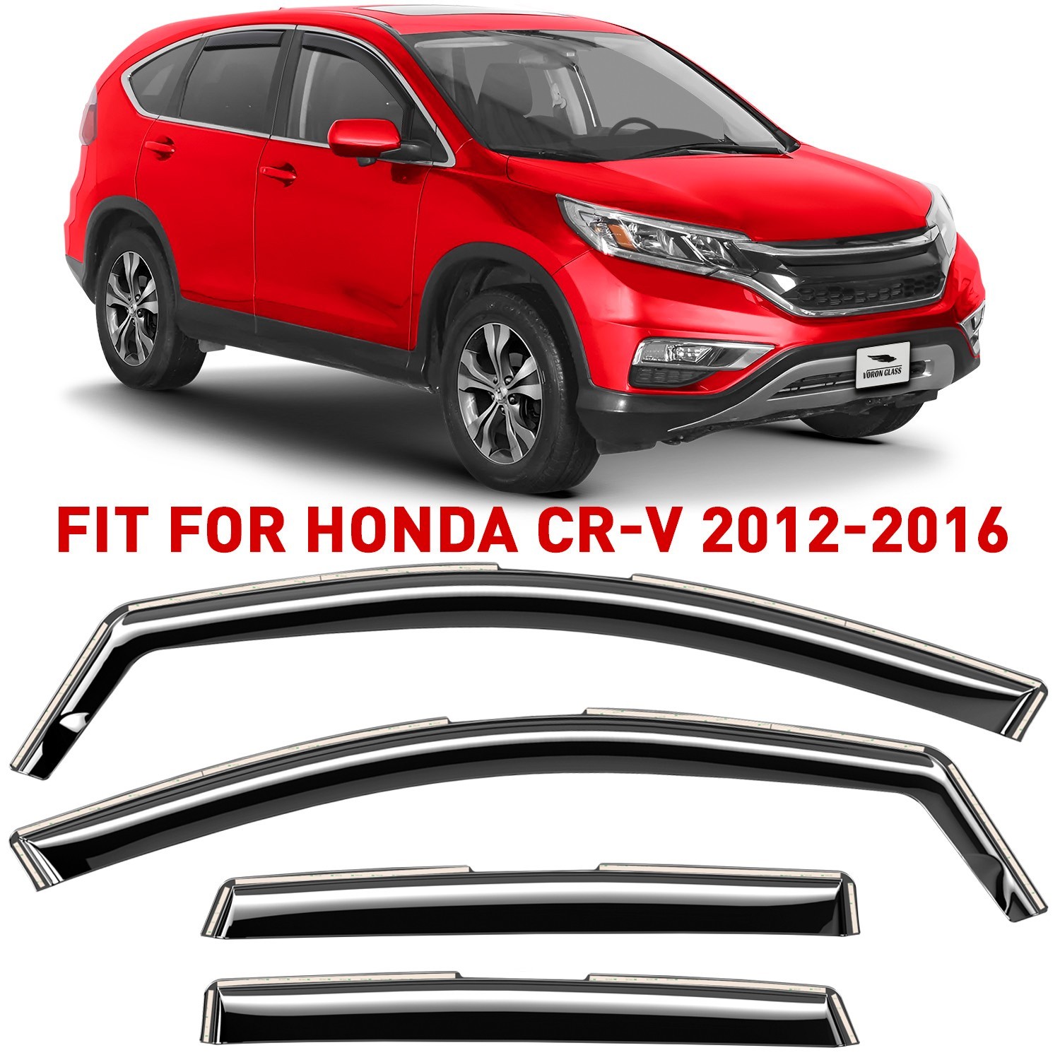 Side Window Deflectors Rain Guards for 2012-2016 Honda CR-V (CRV)