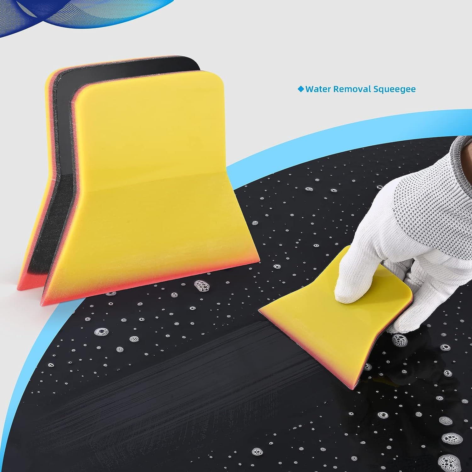 PPF Squeegee, Small Squeegee for Vinyl, 4-Inch TPU Rubber Scraper, Window Tint V