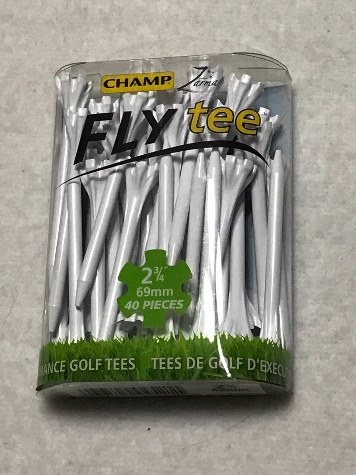 40 Champ Zarma Fly Tee 2 3/4" White Golf Tees 40 Tees 95505 NEW