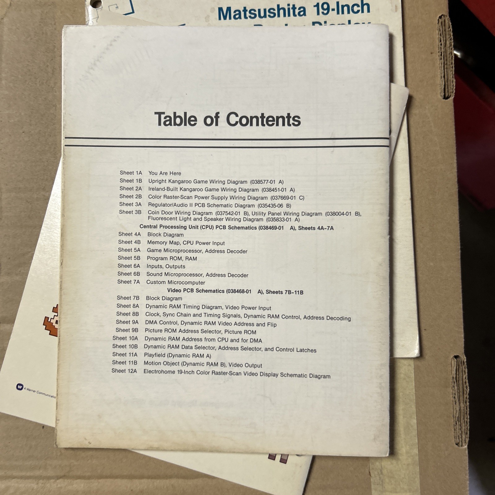 Original Kangaroo Set Atari manual ARCADE Video GAME owners manual