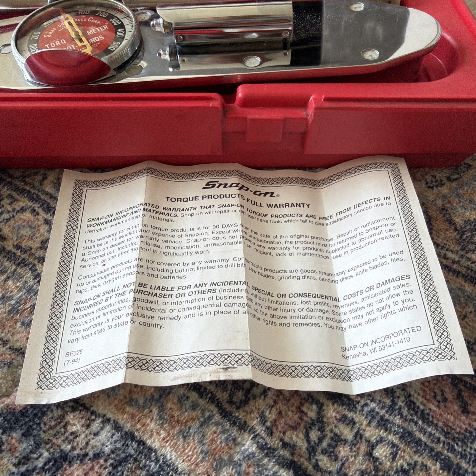 Snap On TE602LA Torqometer 600 Ft Lb 3/4" Drive