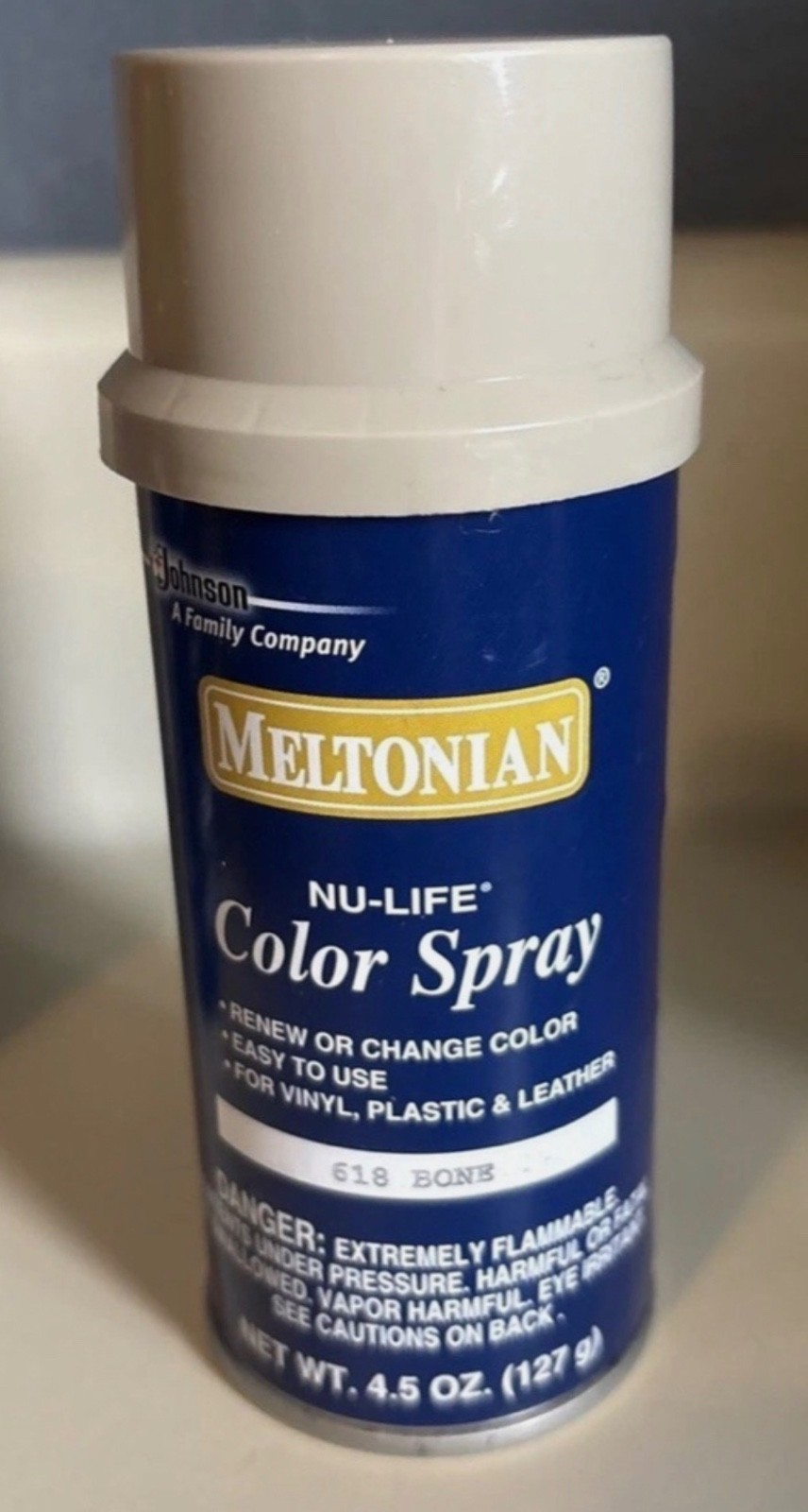 Meltonian  Nu-Life Bone # 618 Color Spray 4.5 Ounces Vinyl Plastic Leather
