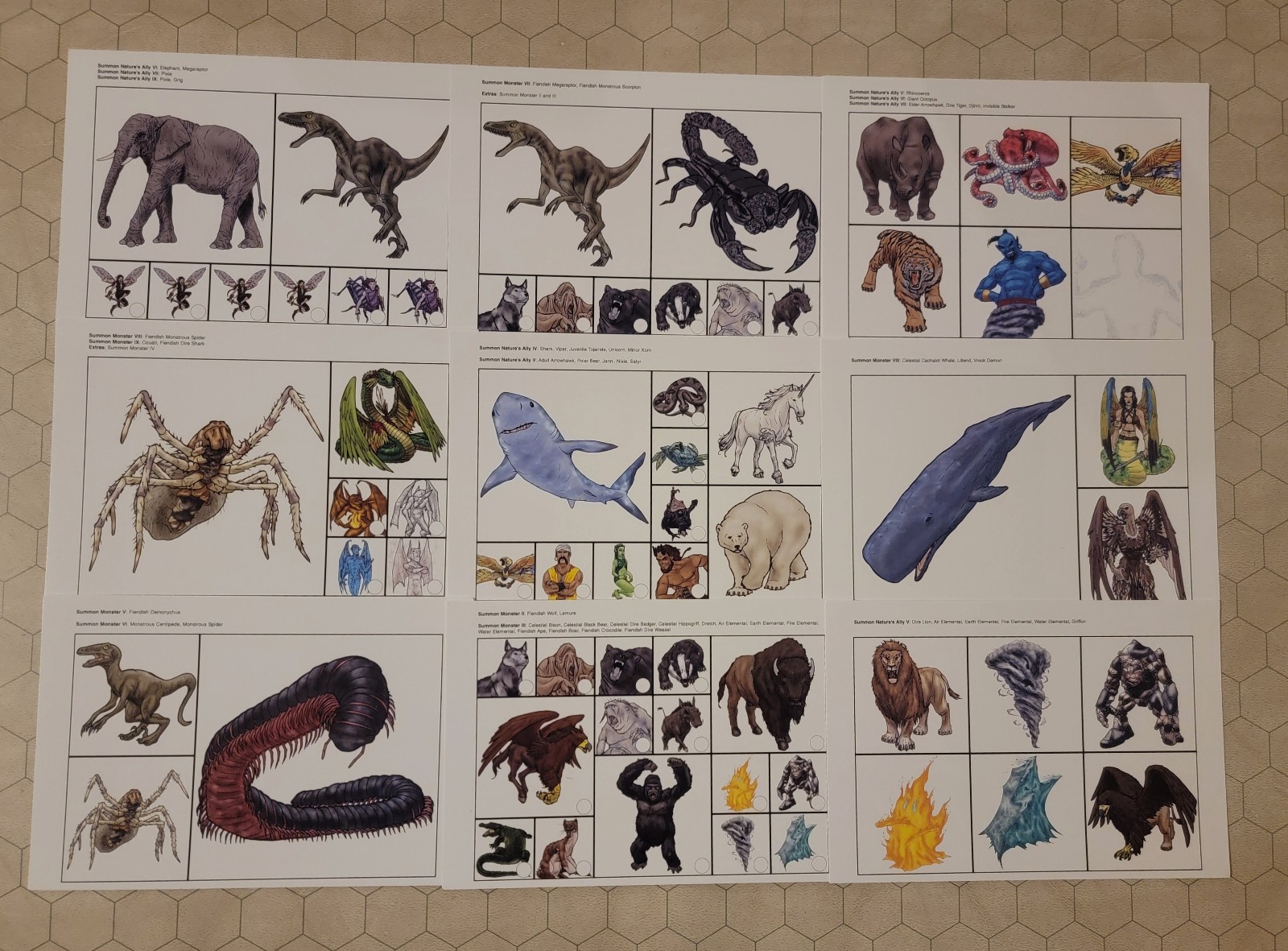 Fiery Dragon Summoned Creatures Counter Collection 5 - 40 pages/350+ counters