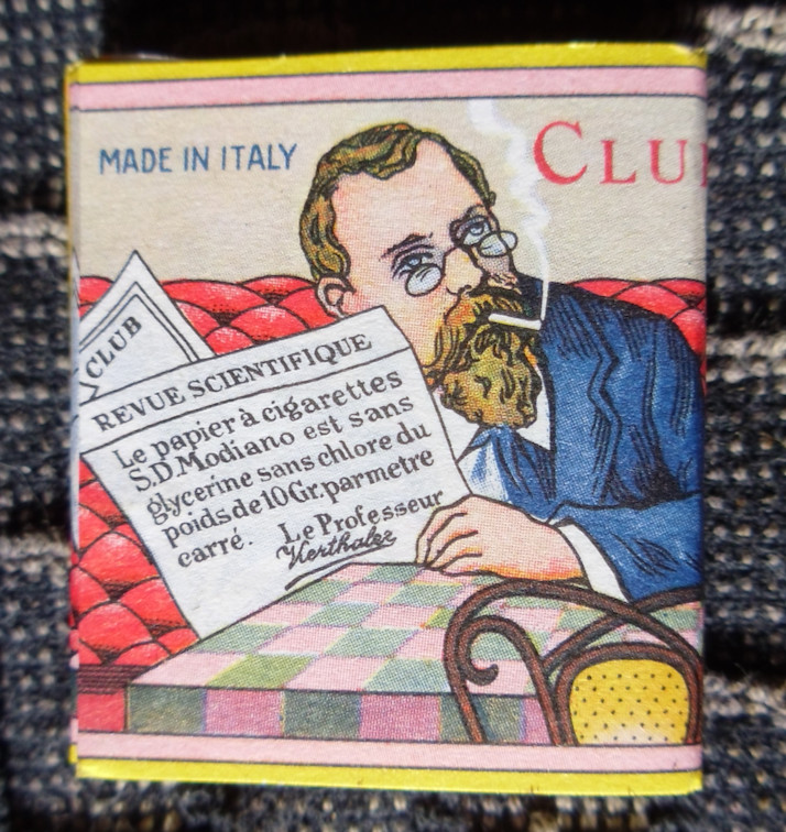 CLUB MODIANO SQUARE PACK LE PROFESSOR ROLLING PAPERS NO GLUE ITALY No Bar Codes