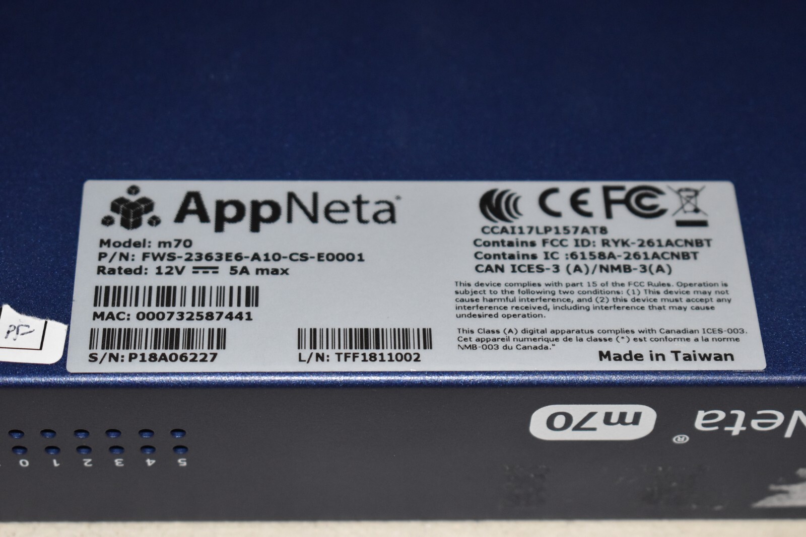 AppNeta M70 Gigabit PFsense Firewall Intel Atom Eight Core C3758 AES-NI 8GB RAM