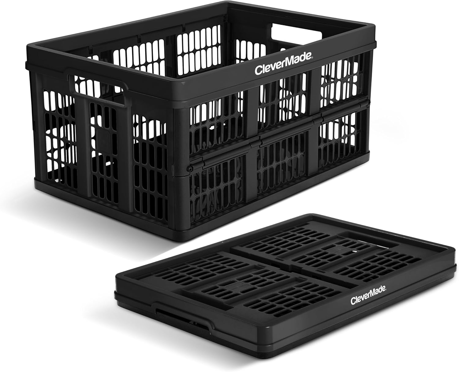 Clevermade Collapsible Utility Crates-Obsidian 1Pck 45L / 11 Gal Holds 66 Lbs -