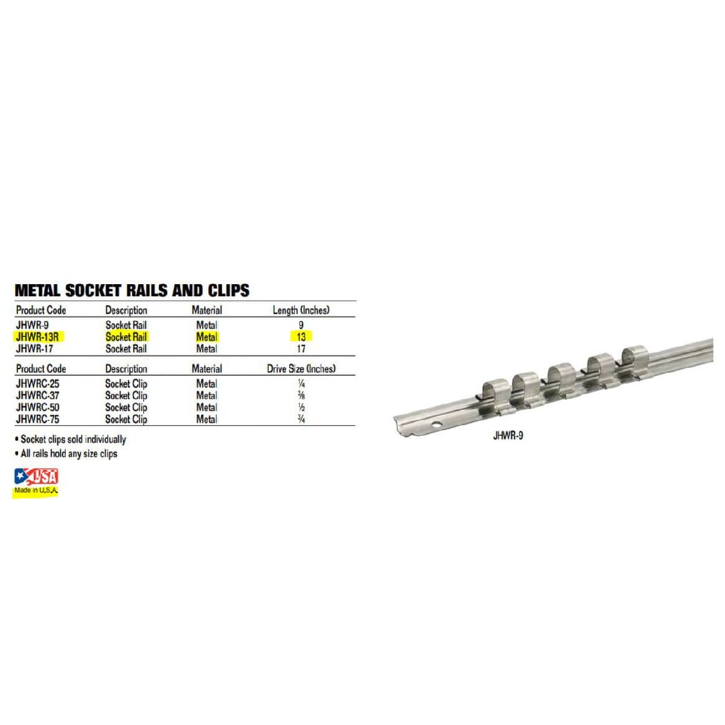 Williams R-13R 13-Inch Metal Socket Rail