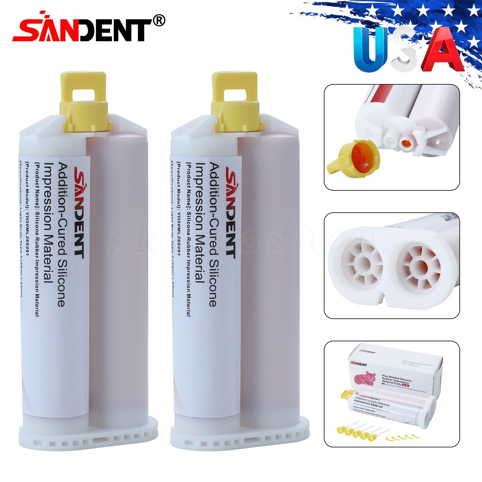 VPS Normal Set Light Body Impression Material 8/Pk 50mL 40 Tips