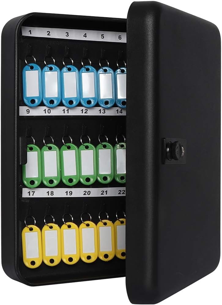 Key Cabinet Wall Mount,Locking Key Organizer,Key Storage Lock Box with Code,Key