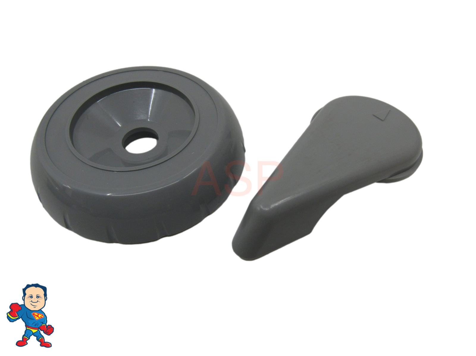 Spa Hot Tub Diverter Handle & Cap 3 3/4" Wide Gray Notched Valve How To Video