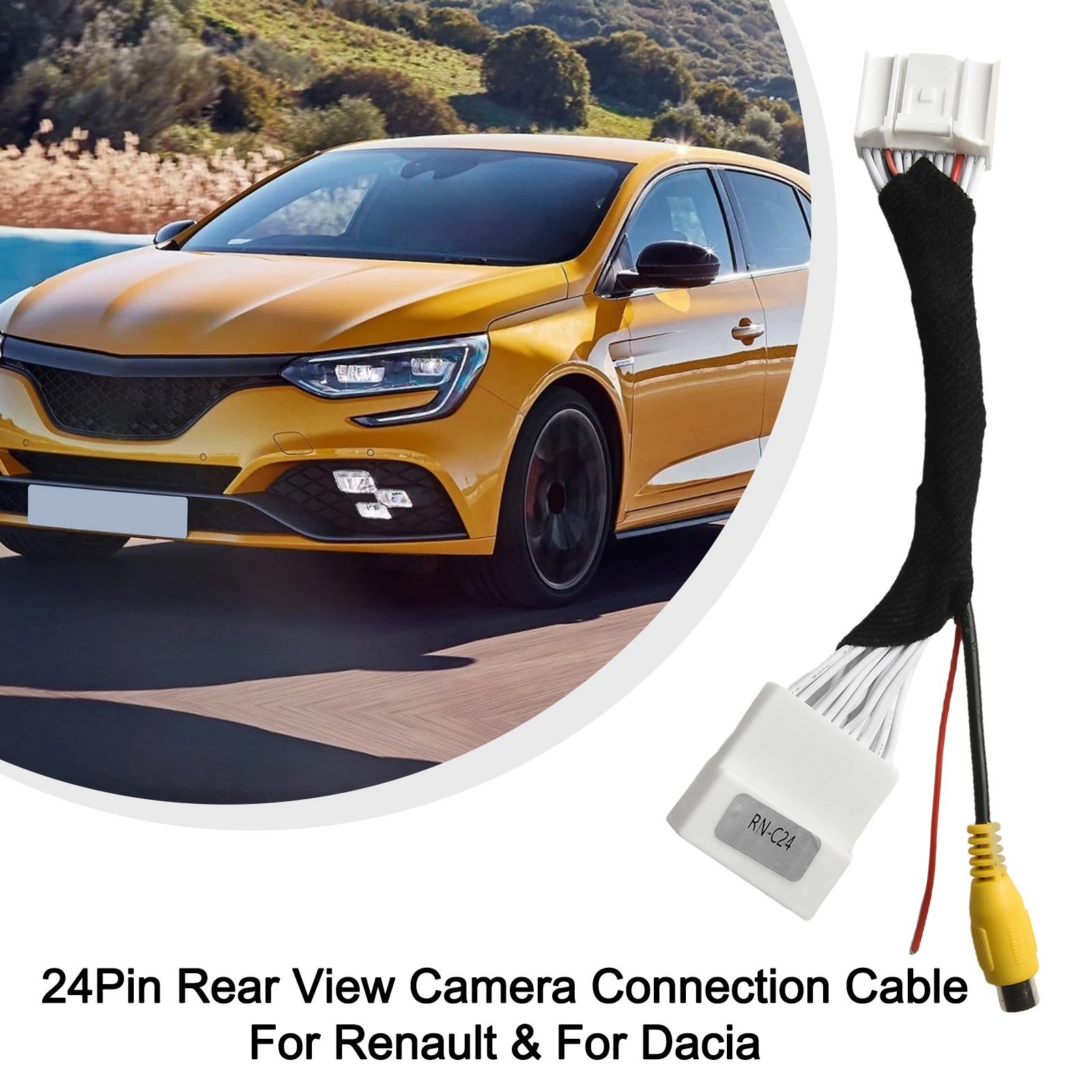 Practical Adapter Cable Adapter 24 Pin Brand New Camera Car Rear Plastic