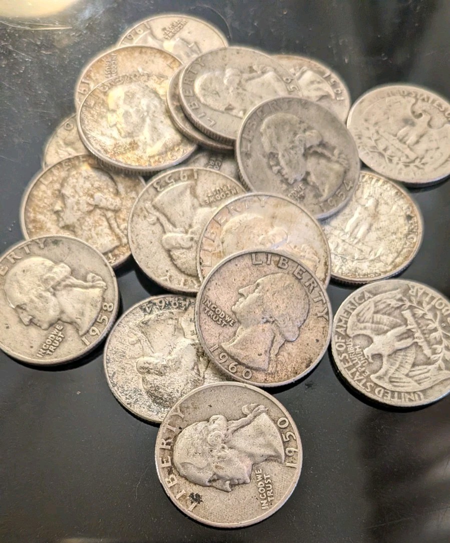 90% Silver Quarters $1 Face Value 4 Coins Pre-1965 US Junk Silver Circulated