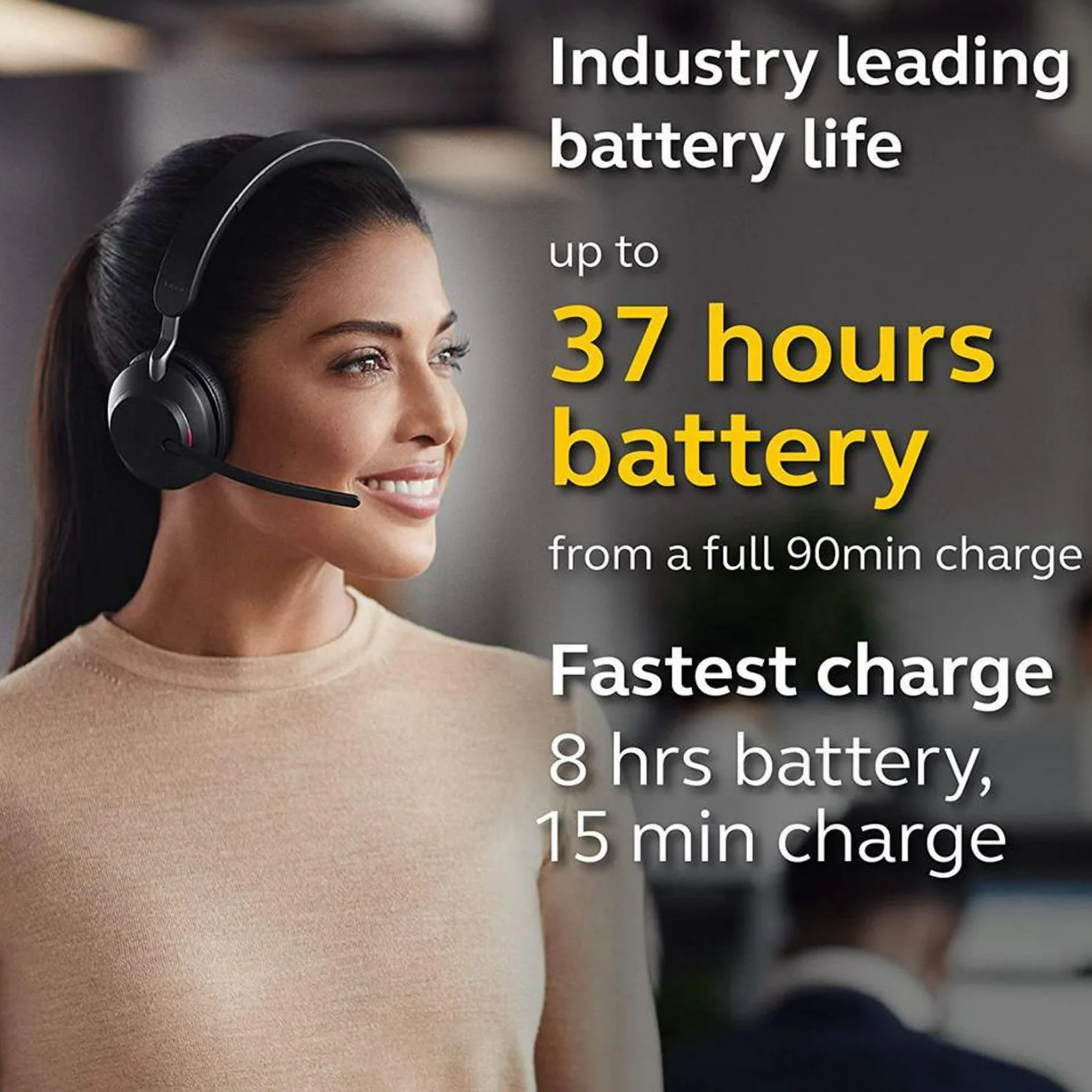 Jabra Evolve2 65 MS Stereo Wireless Headset Link380a USB-A Teams Bluetooth NEW
