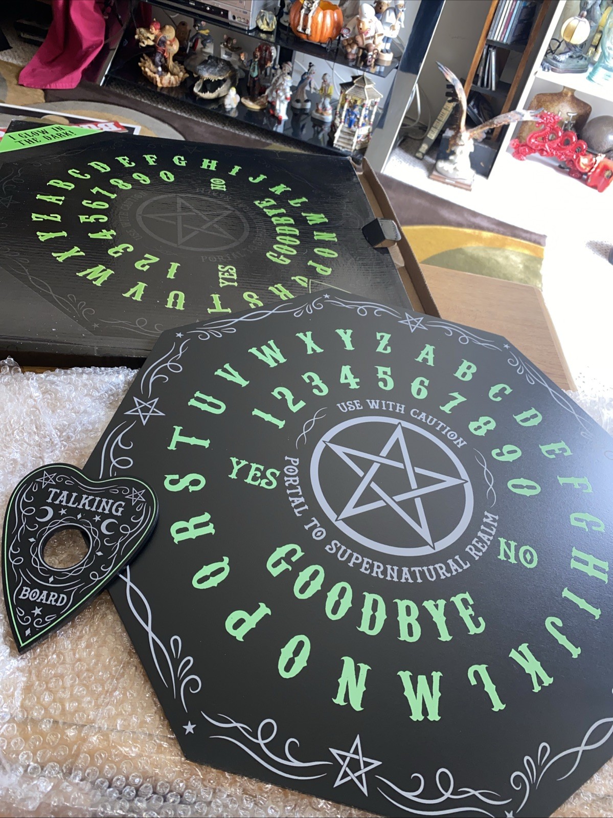 Halloween Prop Glow In  Dark OUIJA BOARD. New. Supernatural Portal To Unknown