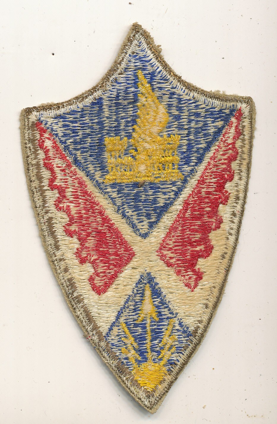 Airfield Engineer patch winged castle on shield US Army WWII era make rare