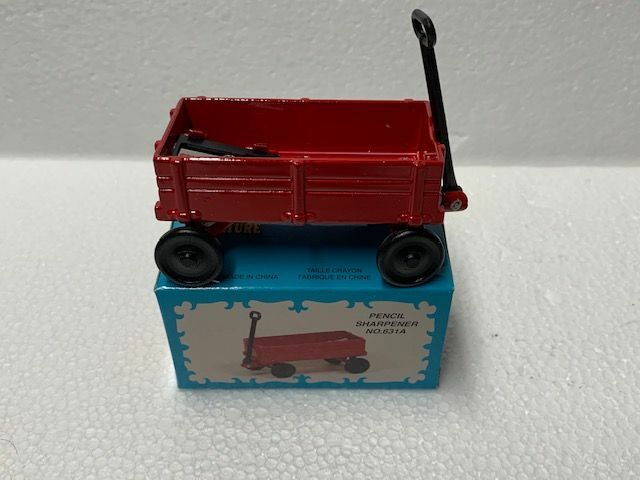 RED WAGON DIE CAST METAL COLLECTIBLE PENCIL SHARPENER NEW / BOX