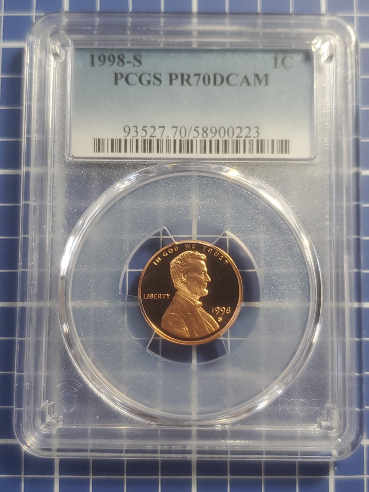1998-S 1C  Lincoln PCGS PR70DCAM 0223