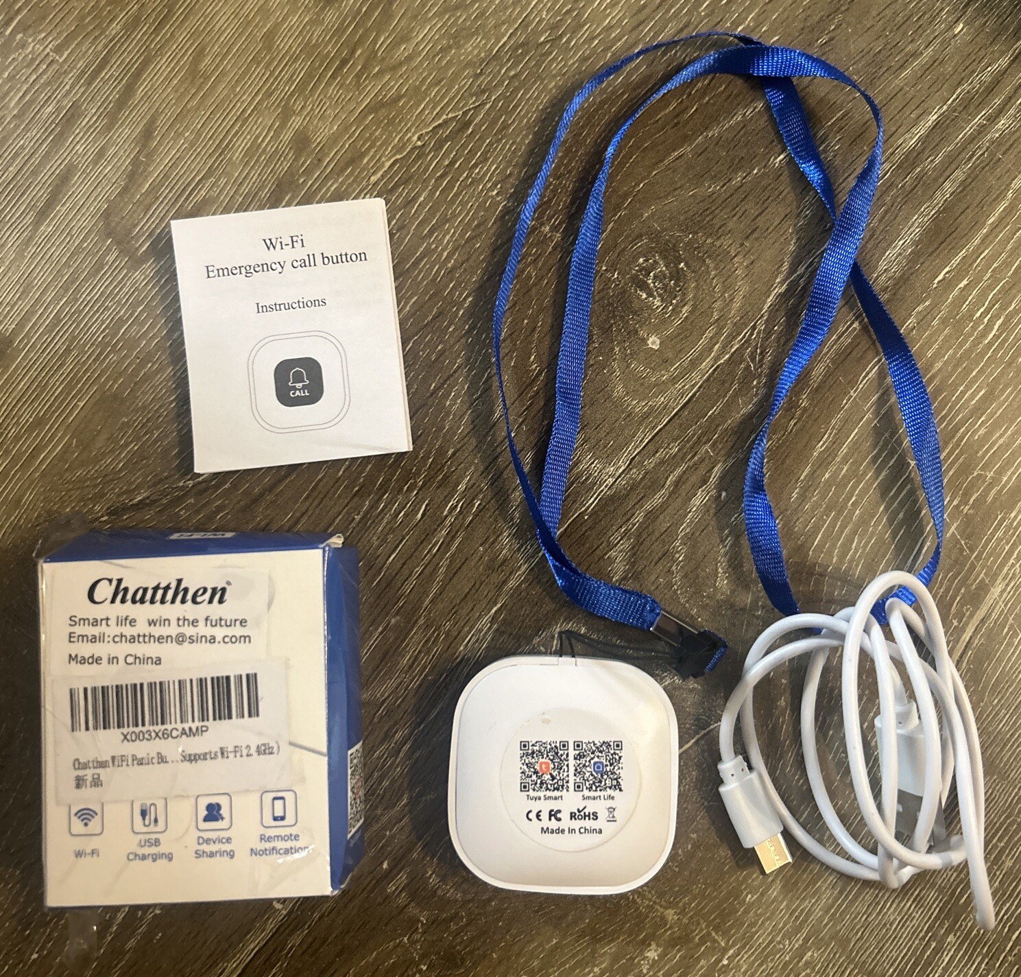 Chatthen Emergency Caregiver Pager Wireless SOS Calling Button Using Tuya WiFi