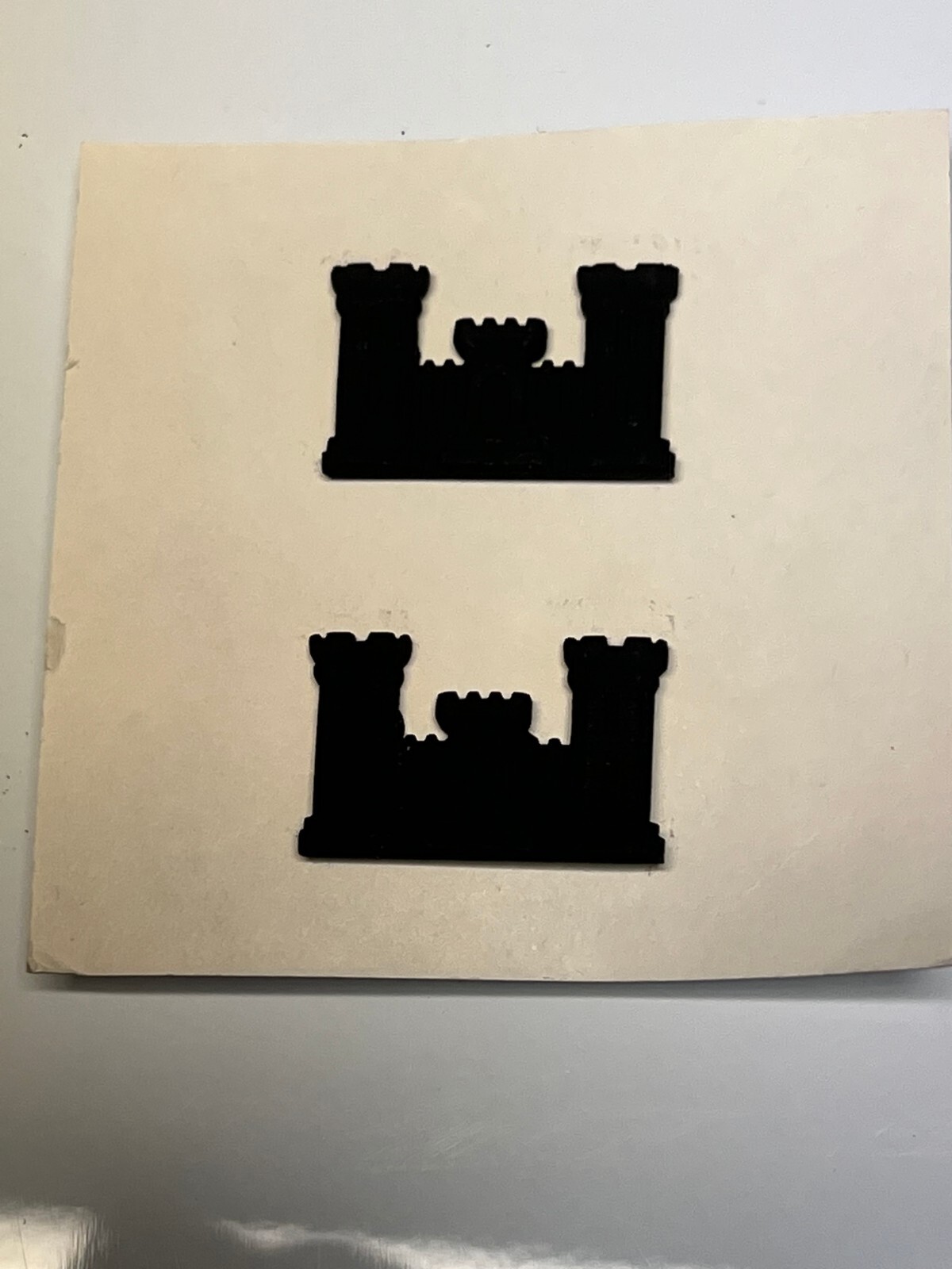 US ARMY CORPS OF ENGINEERS CASTLE SUBDUED ARMY ISSUE COLLAR DEVICE (PAIR)