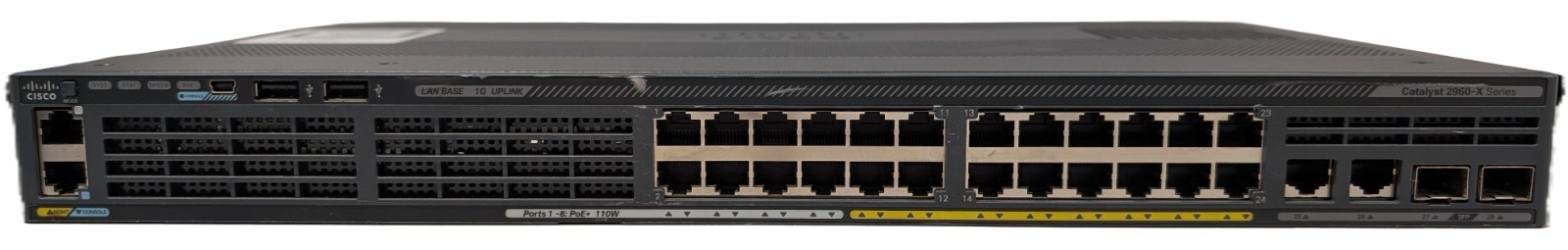 Cisco WS-C2960X-24PSQ-L - 28 Port Fully Managed Ethernet Switch
