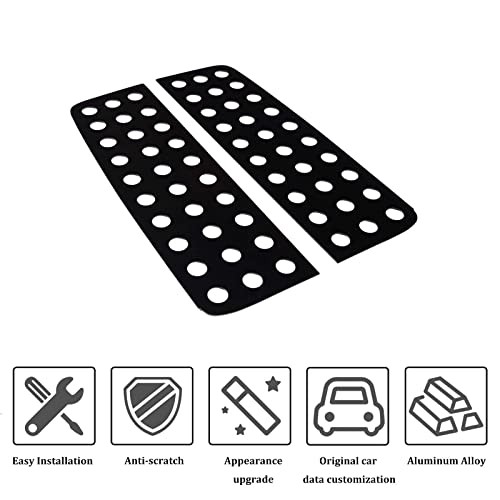 Aluminum Alloy Rear Door Window Decals Glass Cover Trim Panel for Hummer Black