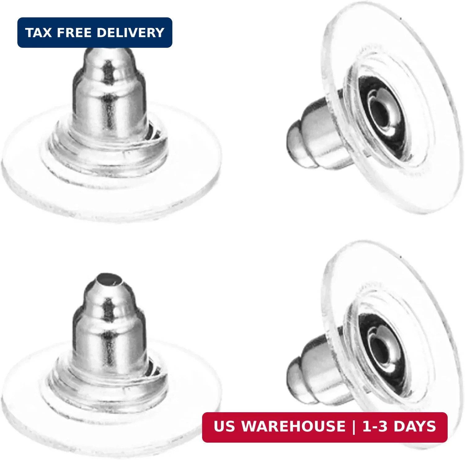 Silver Earring Backs for Droopy Ears/Heavy Earrings/Studs,Earring Lifters | Earr
