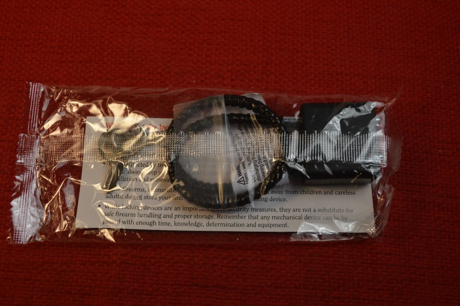 Ruger Black Cable Gun Lock With Instructions and 2 Keys NEW