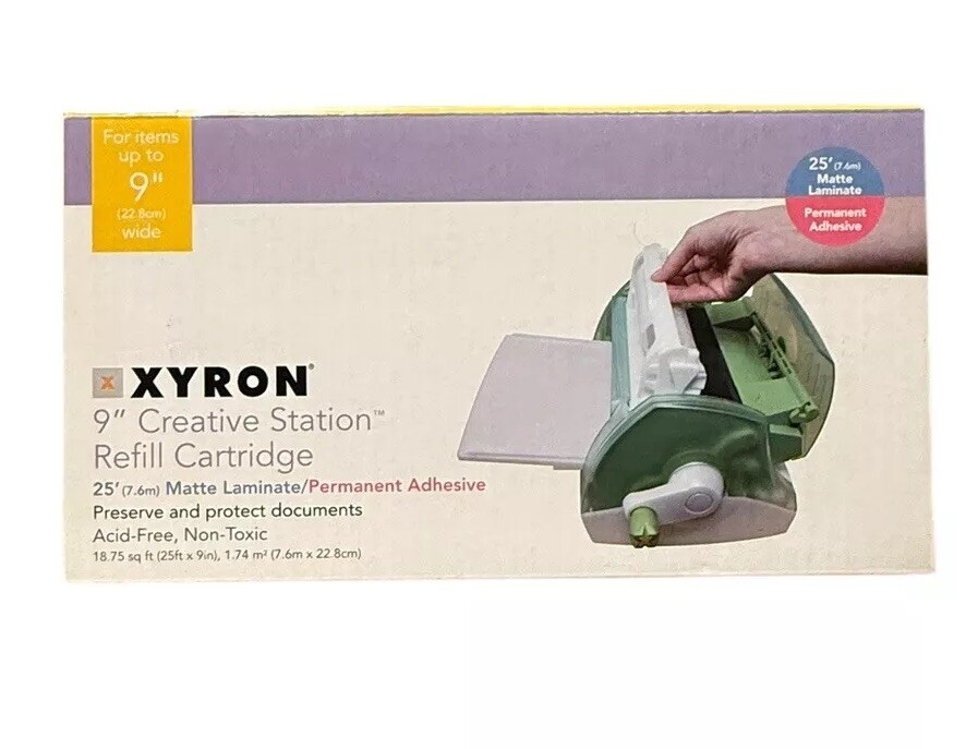 Xyron Creative Station 9”X25’ Matte Laminate/Permanent Adhesive Cartridge New
