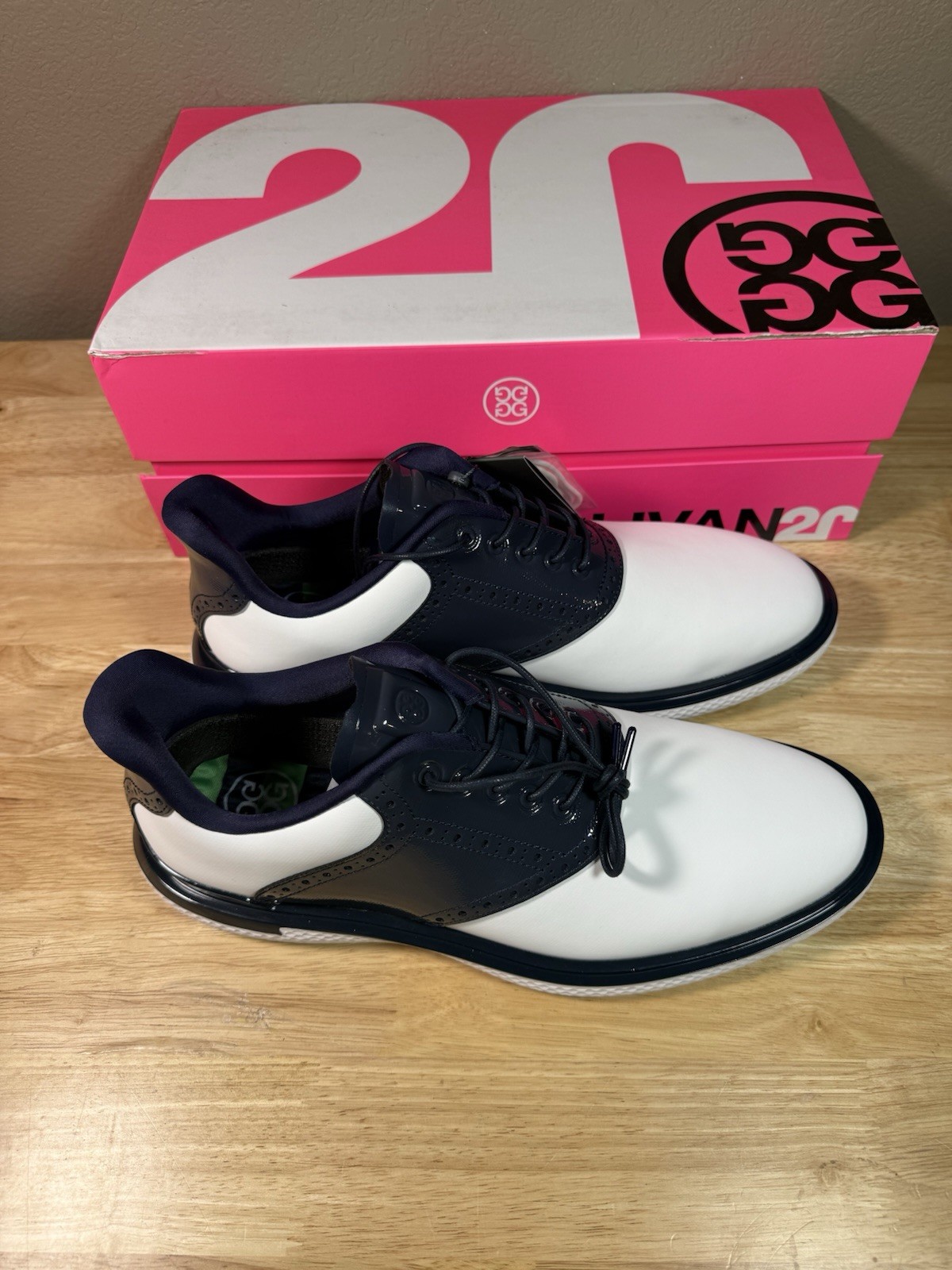 G/Fore G4 Gallivan2r TPU Camo Golf Shoe Sneaker Size Tuxedo White Navy GMF000068