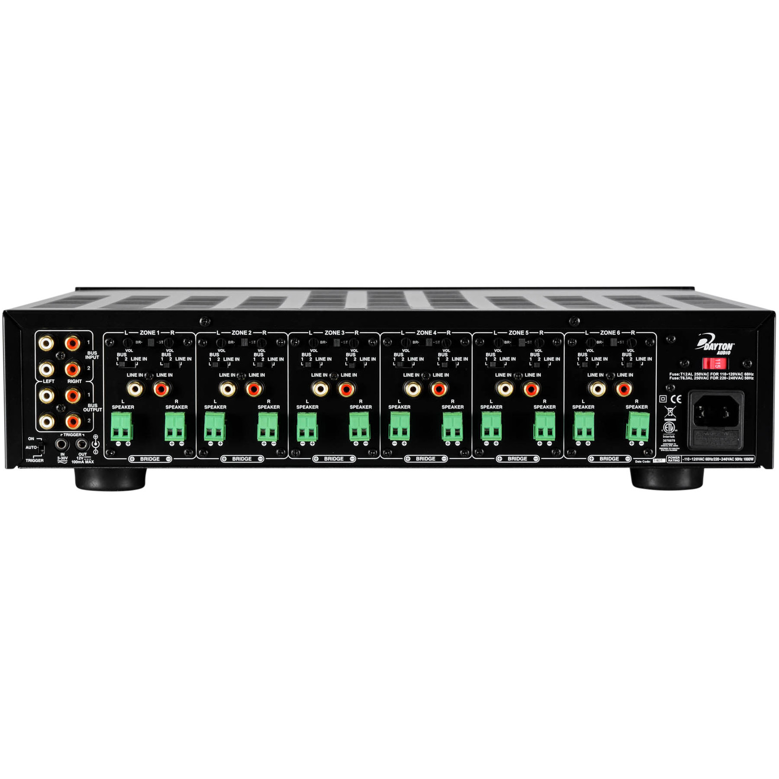 Dayton Audio MA1260 Multi-Zone 12-Channel Amplifier 60WPC