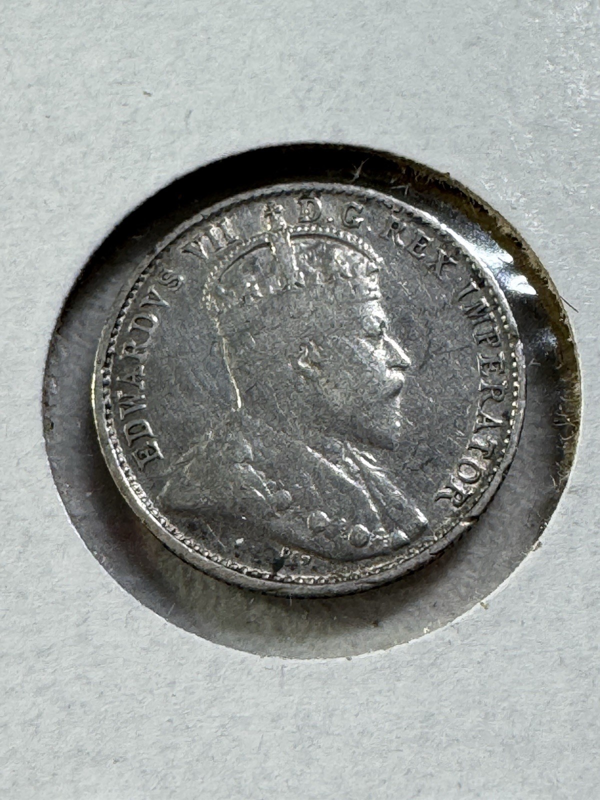 1903 Canada 5 Cents Small Silver Coin Cleaned