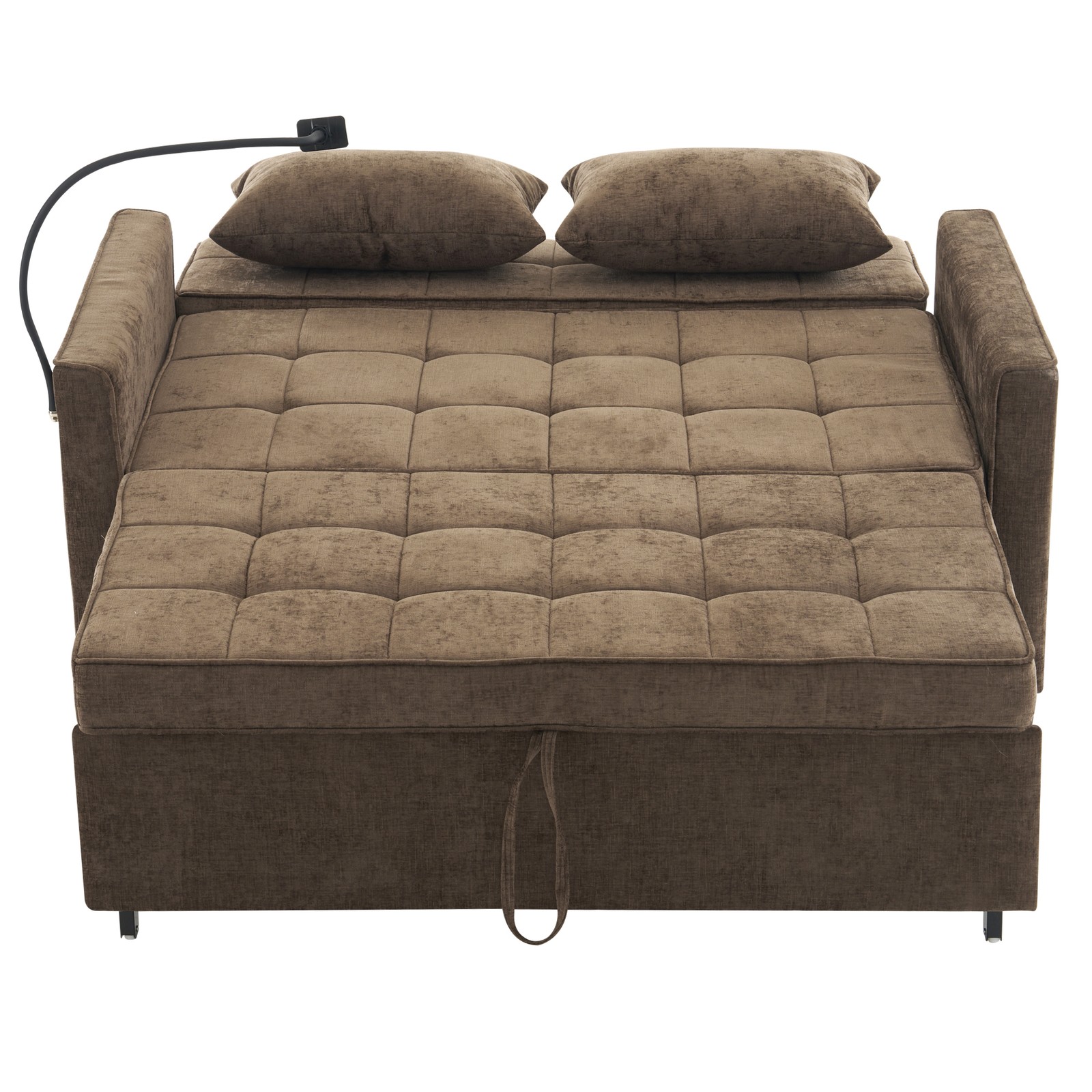 56.9" Loveseat Sofa Pull-out Sofa Bed Sleeper Sofa with a Reversible Backrest