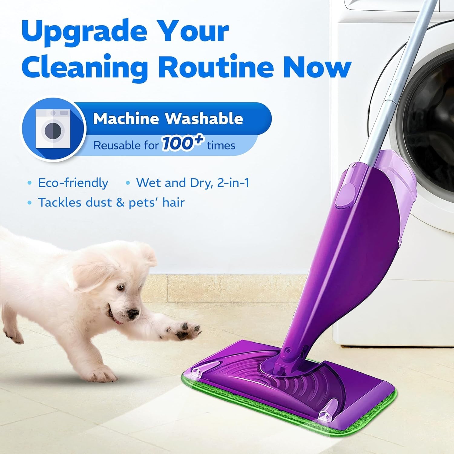 All-in-One Mop Pads Set - 4 Pack Microfiber with Scraper for Efficient Cleaning