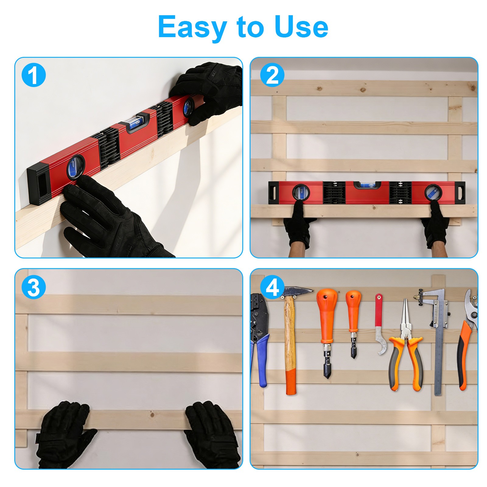 16.9" Folding Level Magnetic Multi Angle Measuring Tool for Corners Pipes Stairs