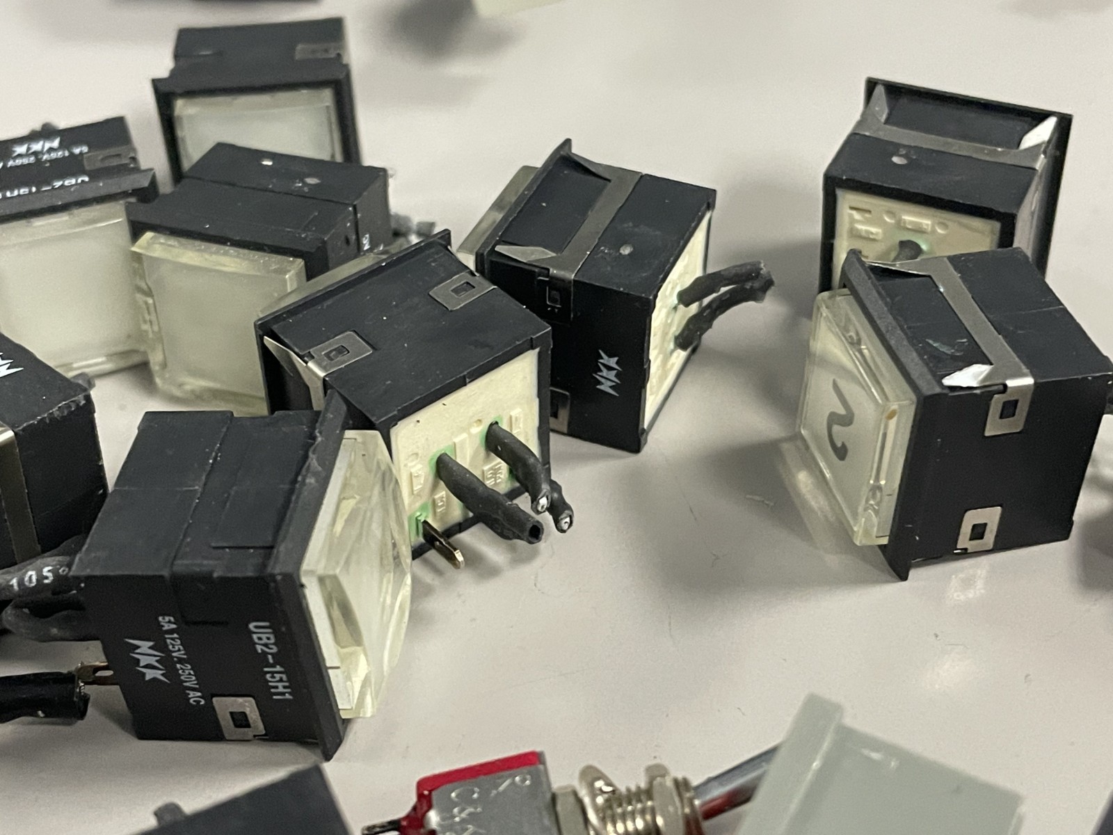 Mixed Lot 20 Plus Push Button/Toggle Switches - Lights - Segment Display - Used