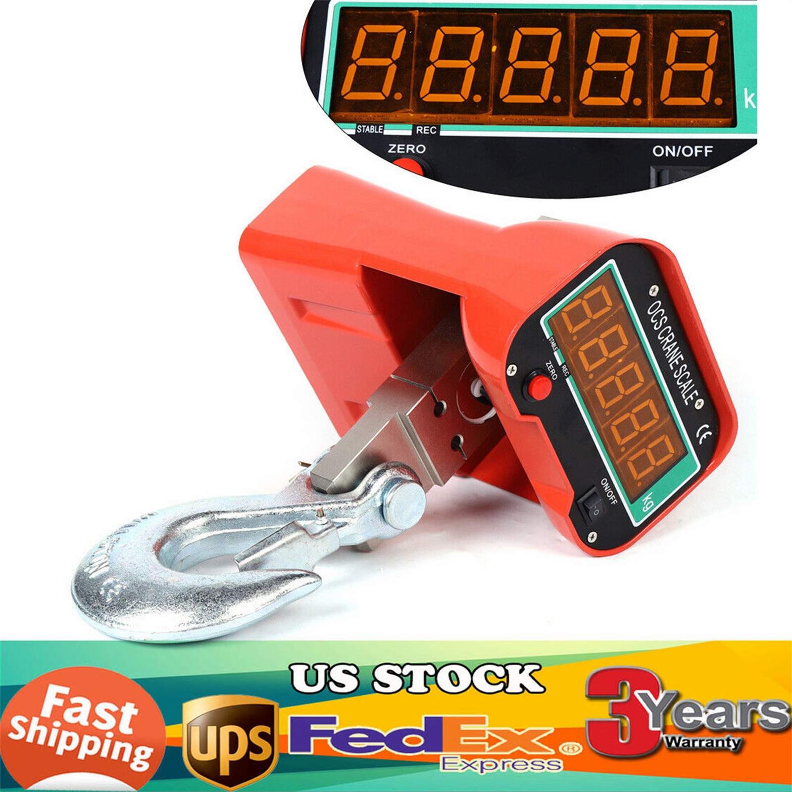 3000KG /6600LBS Heavy Duty Weight Hook Digital Crane Hanging-Scale Industrial