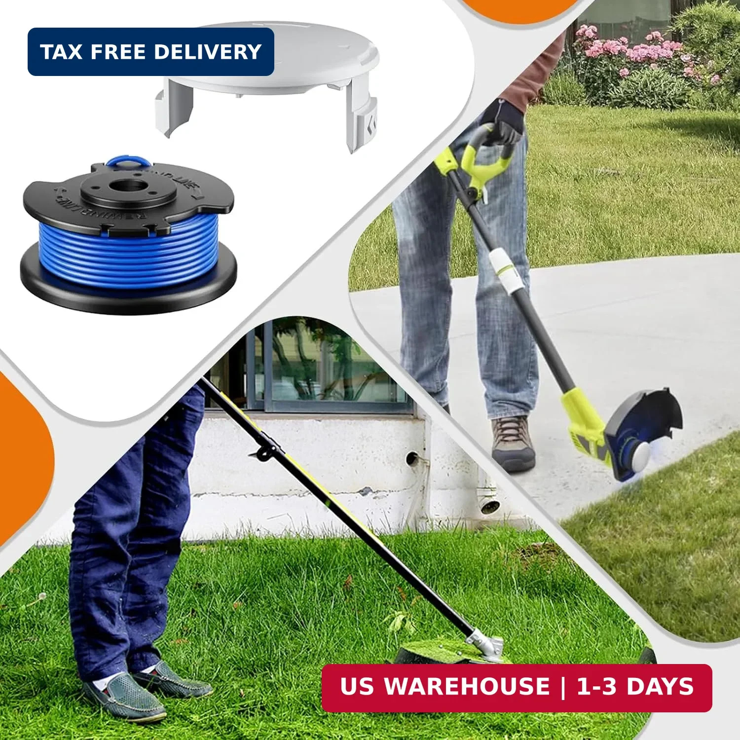 3Pack .065" String Pre-Wound Spool Compatible with Hart Auto-Feed String Trimmer