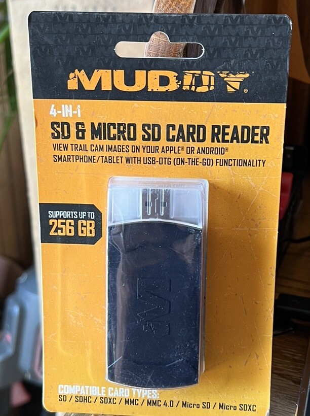Muddy QMCR 4-In-1 SD & Micro SD Card Reader ~Use w/ Phone Tablet NEW Free Ship!