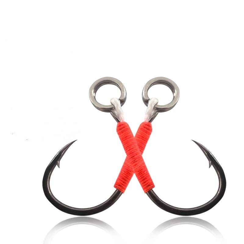 20pcs Assist Fishing Hooks Saltwater Jig Hooks Strong Line Assist Hook 7-12#
