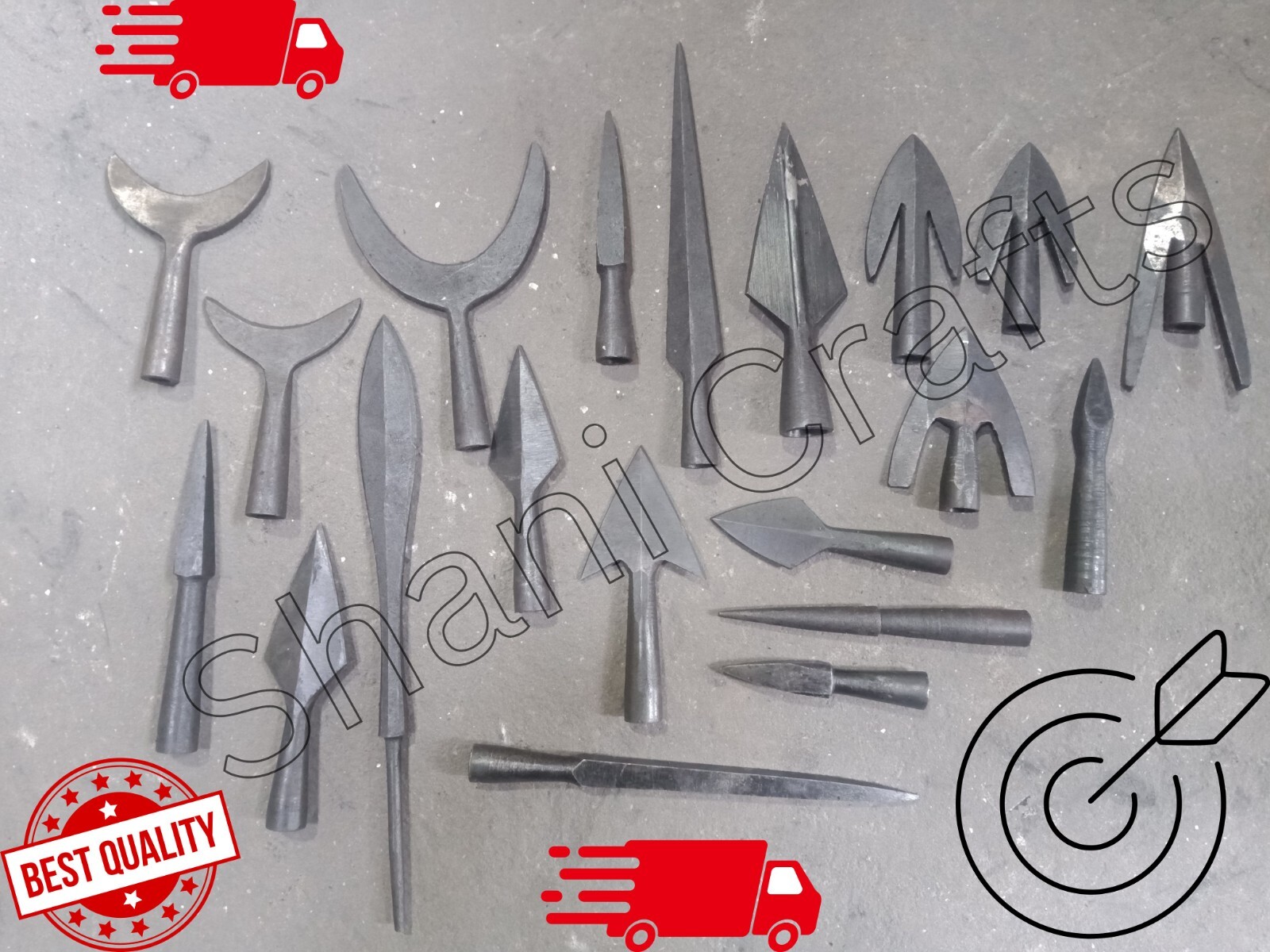 Medieval Hand forged Sharp Usable Longbow Archery Hunting shoot Metal Arrowheads
