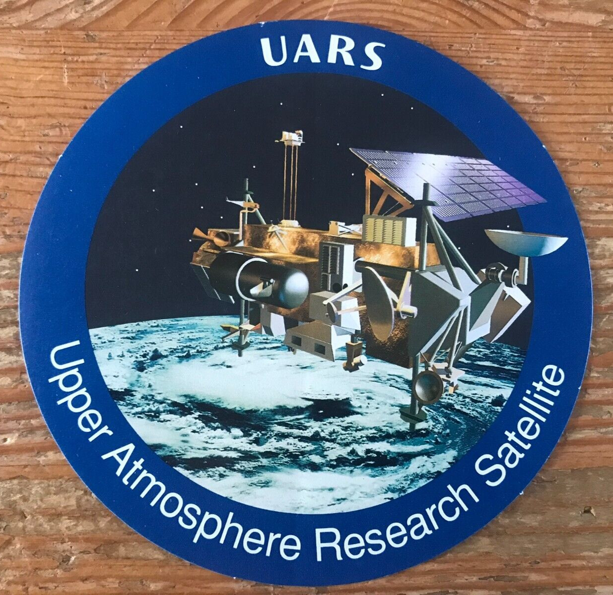 NASA Mission Sticker UARS Upper Atmosphere Research Satellite Round Decal