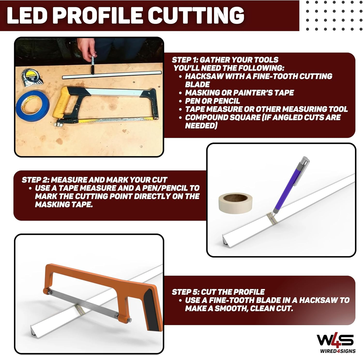 Wired4Signs Nicho Series White LED Tile Edge Light Strip Kit 24V DC